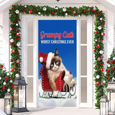 Aperturee - Blue Sky Grumpy Cats Worst Christmas Door Cover